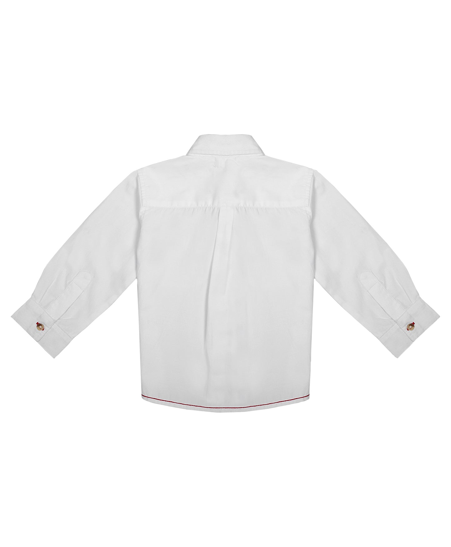 White Shirt with Contrast Buttons.