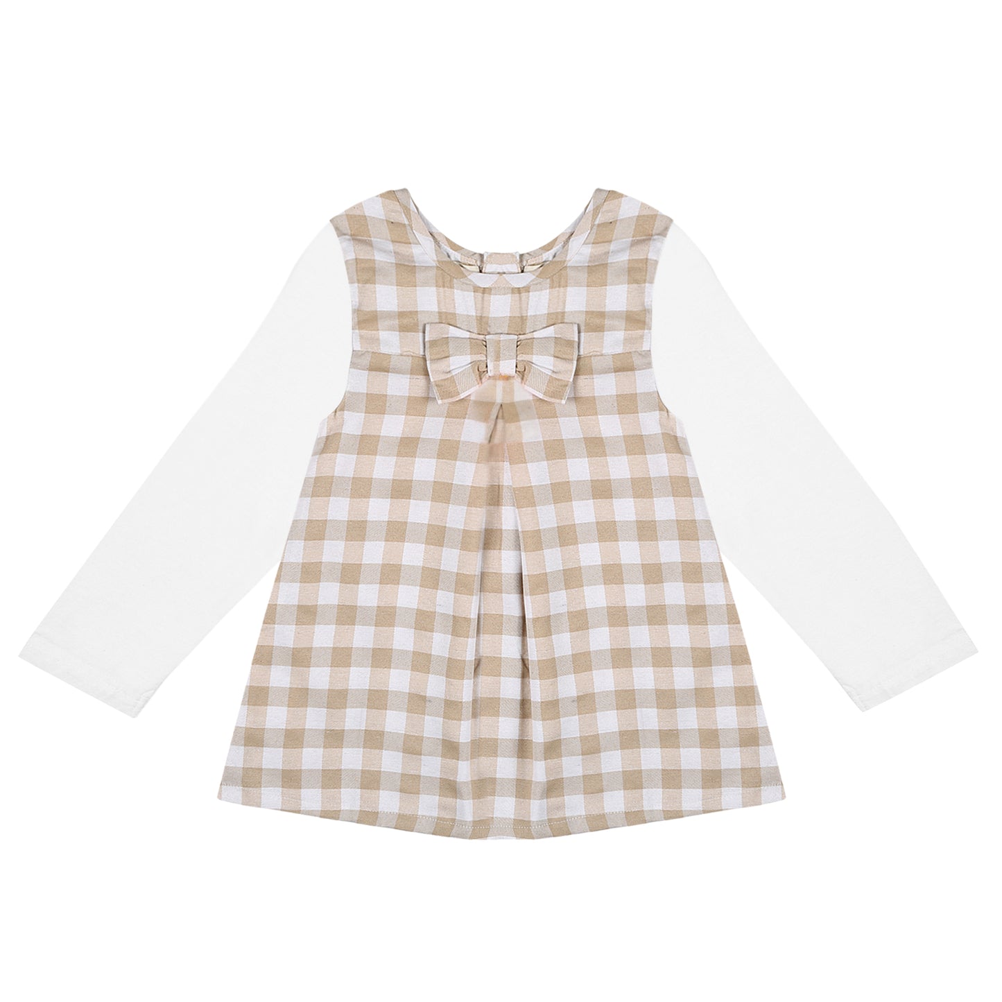Shoppertree Light Brown Checkered A-line dress