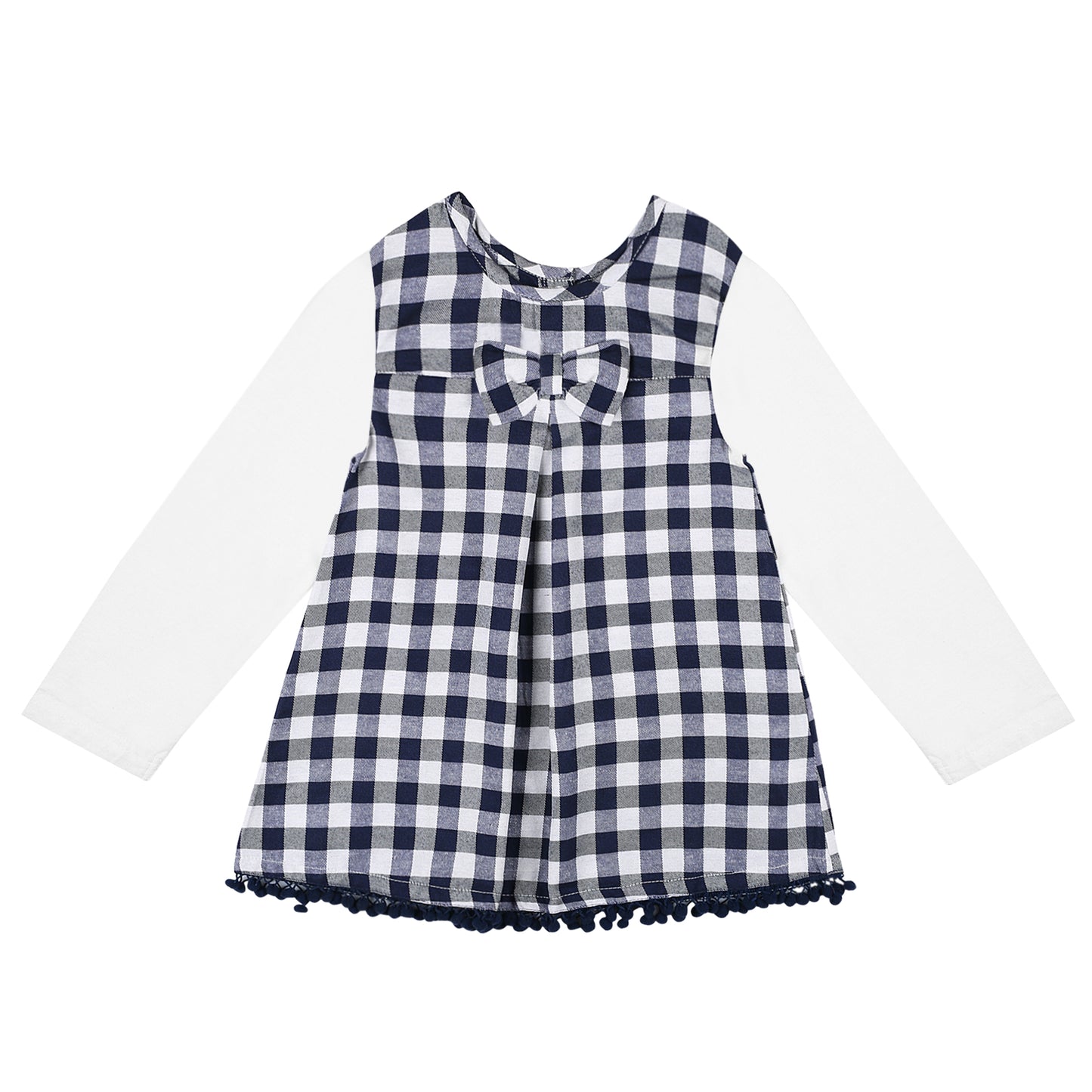 Shoppertree Navy Blue Checkered A-line dress