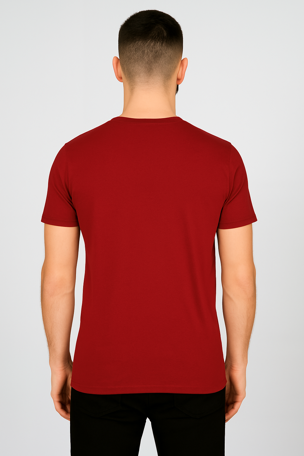 Maroon Cotton Hosiery Round Neck T-shirt