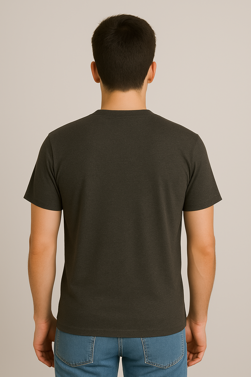 Grey cotton matty printed Round Neck T-shirt
