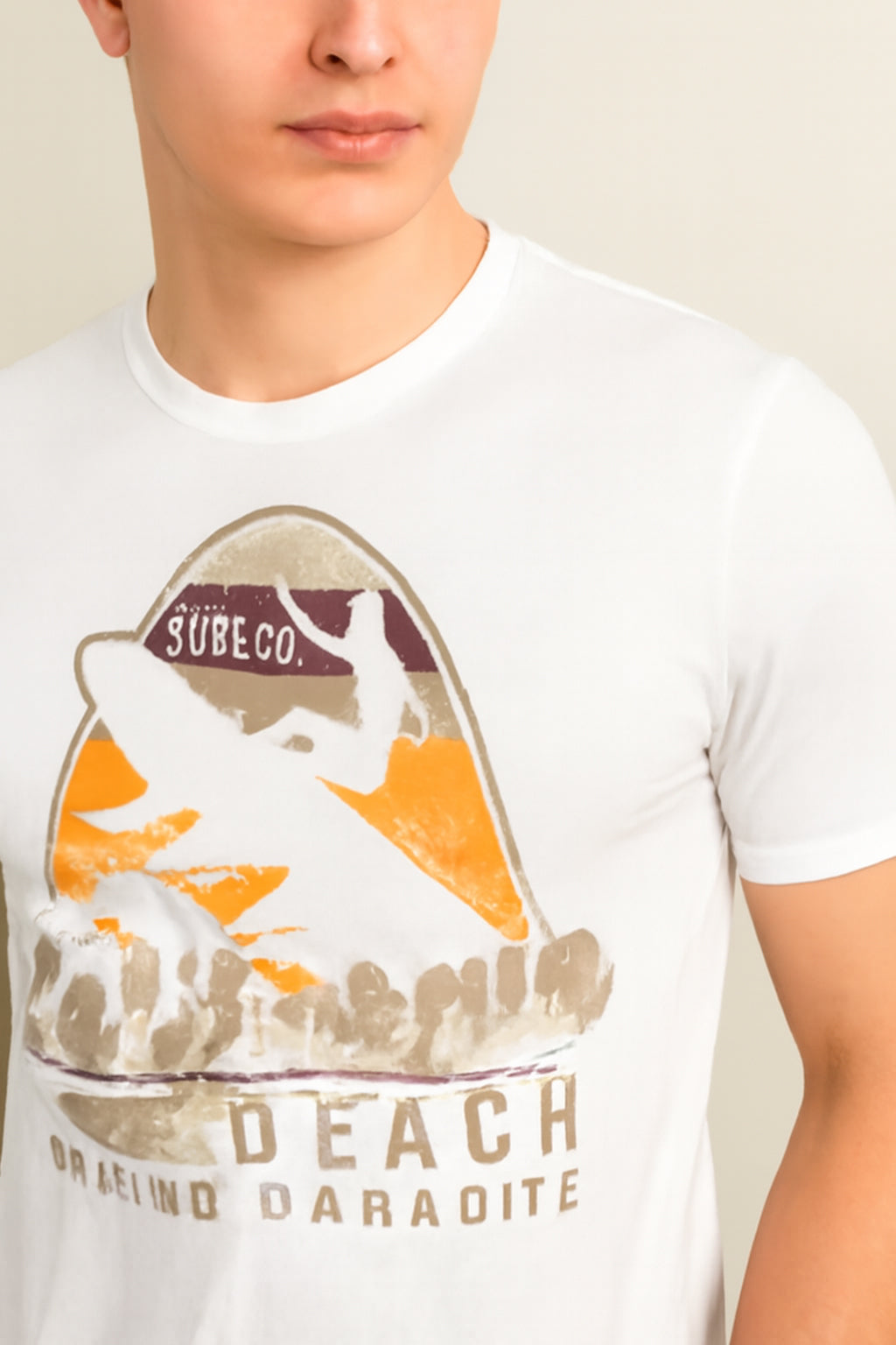 White Cotton Hosiery Round Neck T-shirt