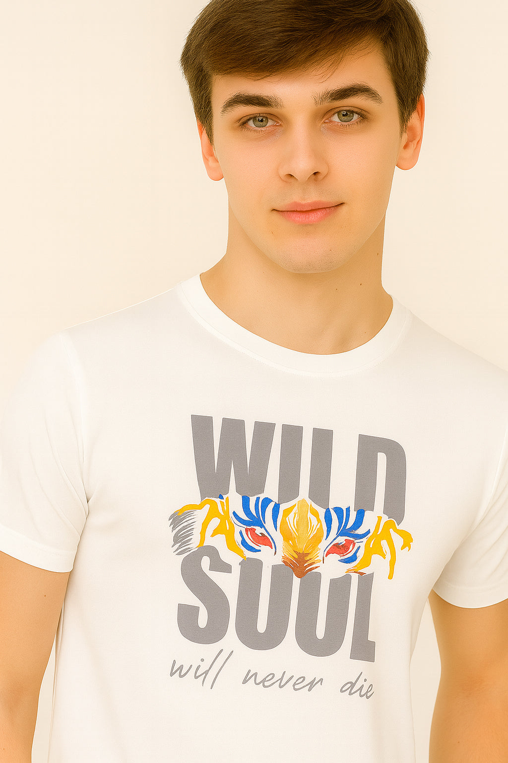 White Cotton Hosiery Round Neck T-shirt