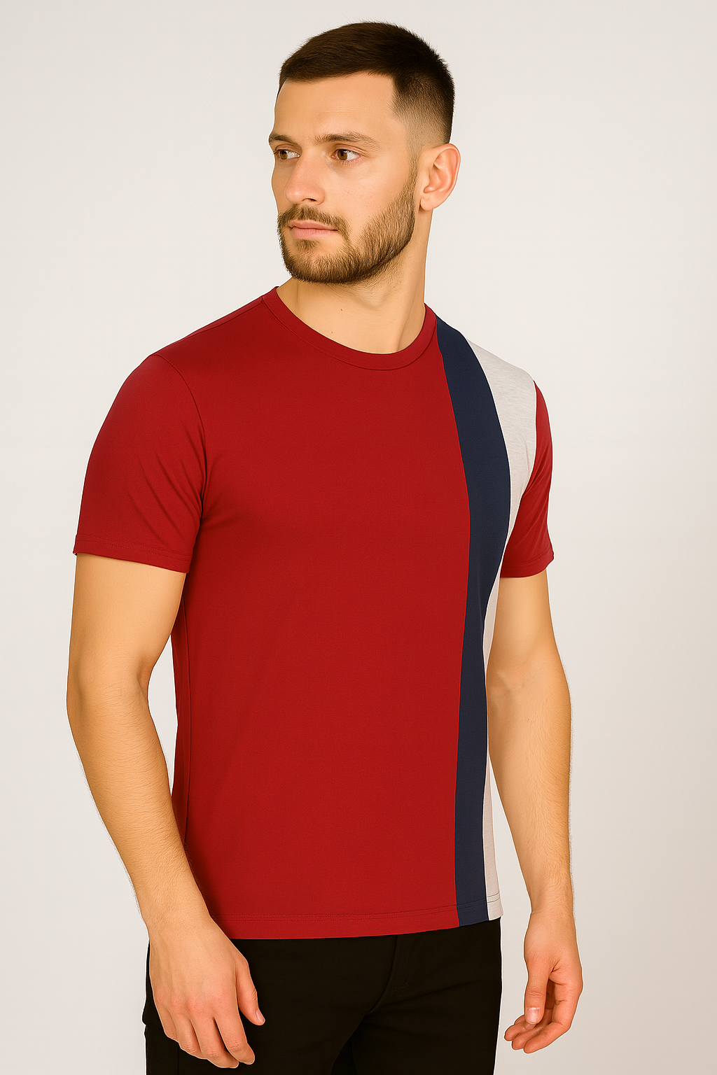 Maroon Cotton Hosiery Round Neck T-shirt