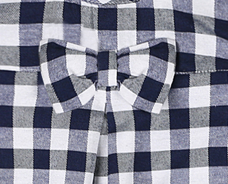 Shoppertree Navy Blue Checkered A-line dress