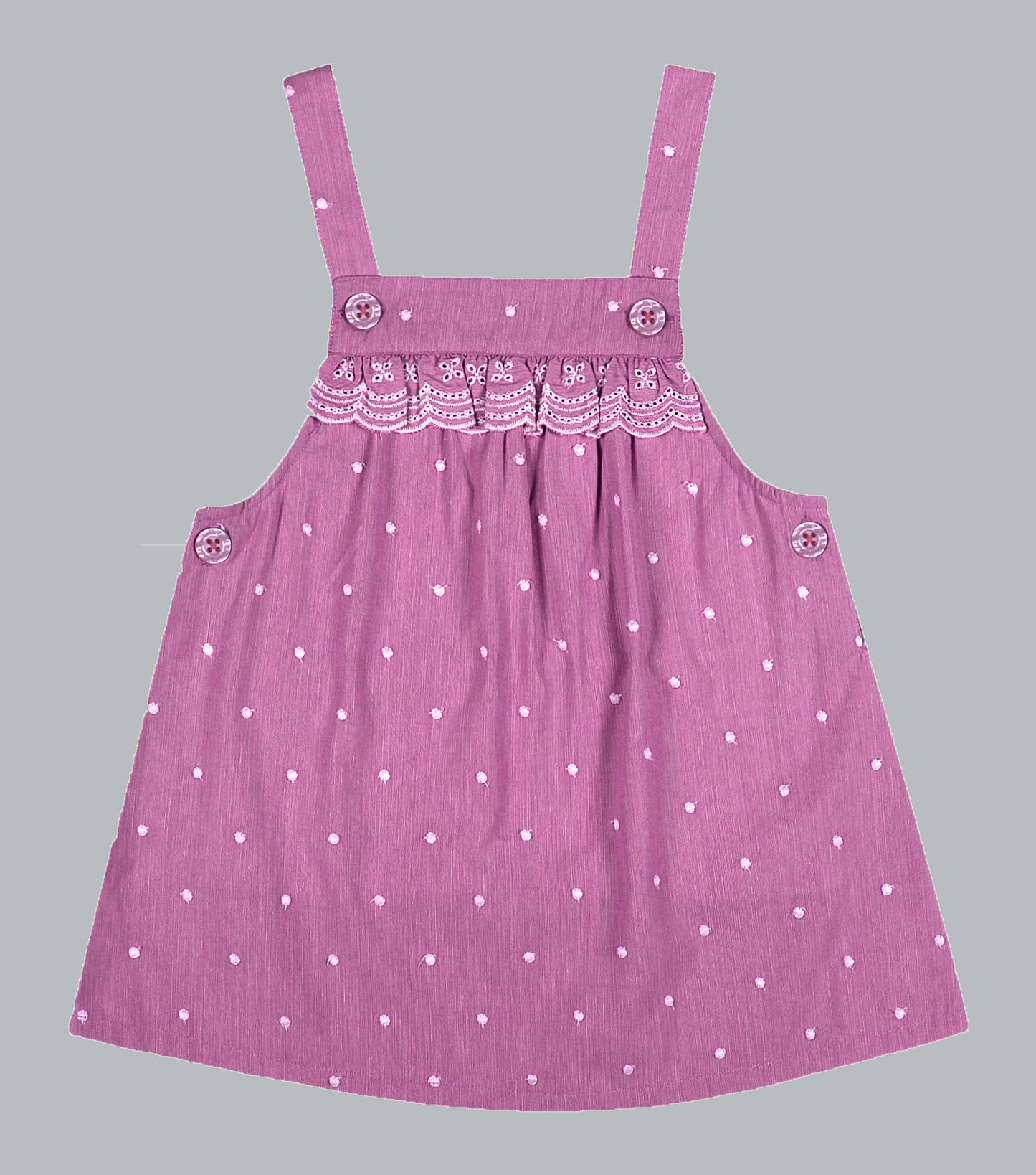 Shoppertree Pink Embroidered Dungaree set for girl's