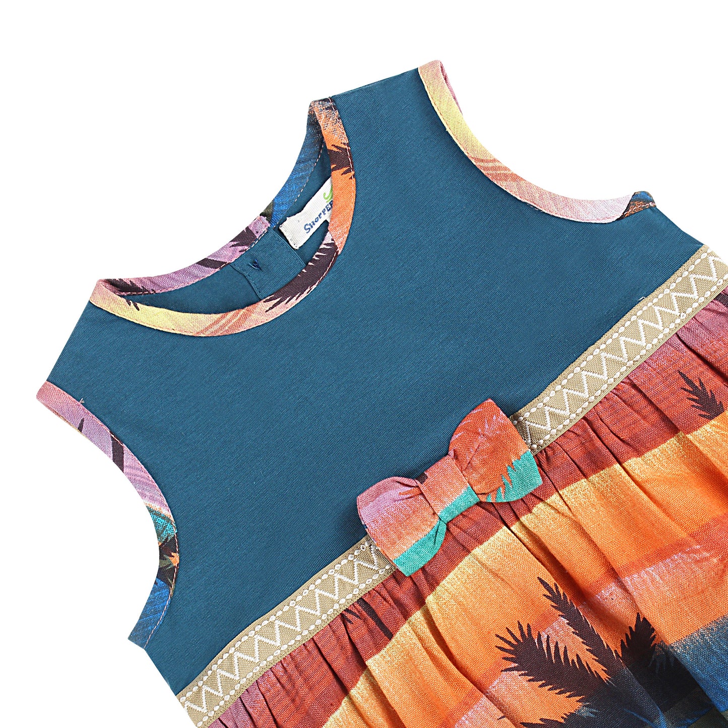 Shoppertree Beach Print Trendy Balloon Dress