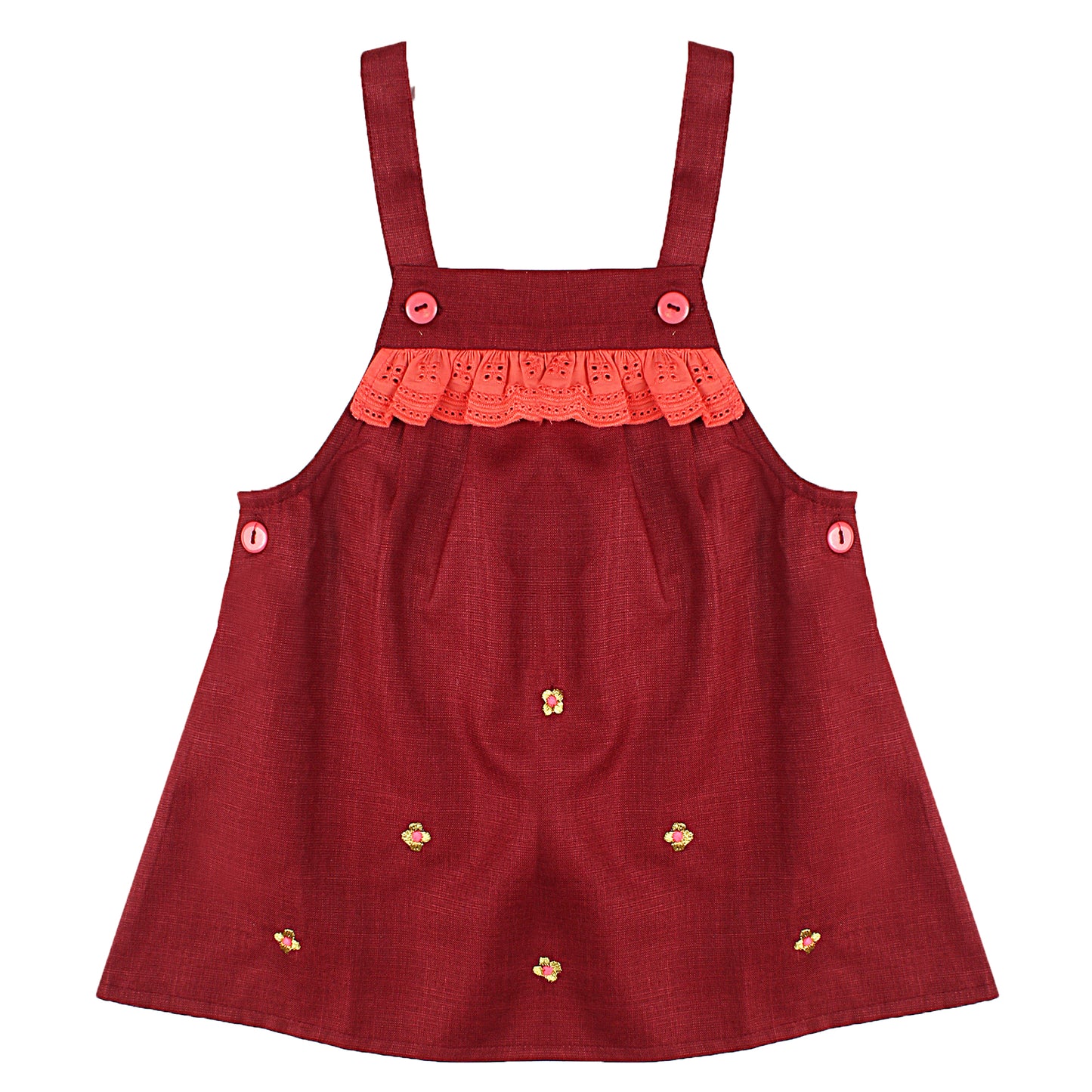 Shoppertree Solid T-shirt With Dungaree Set