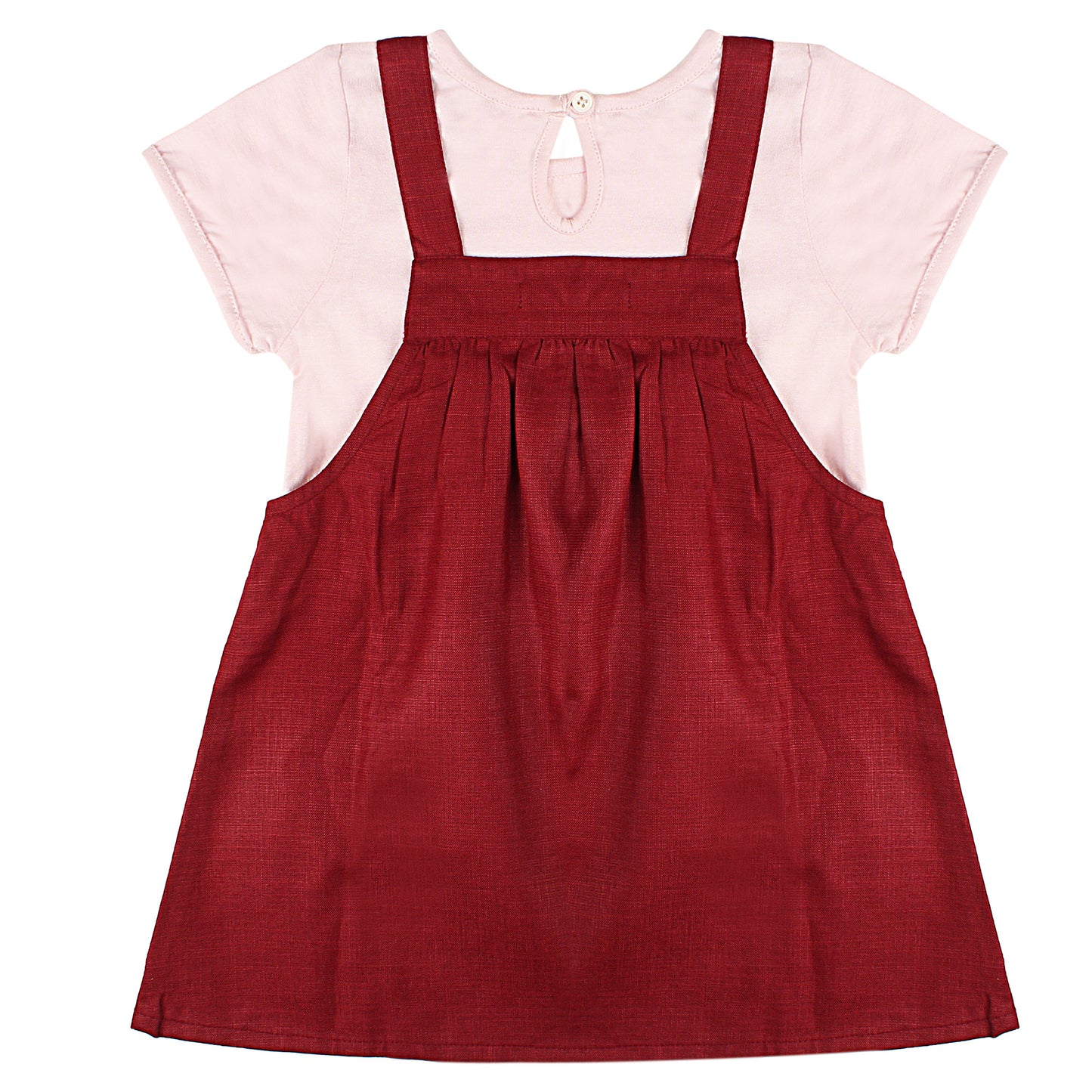 Shoppertree Solid T-shirt With Dungaree Set