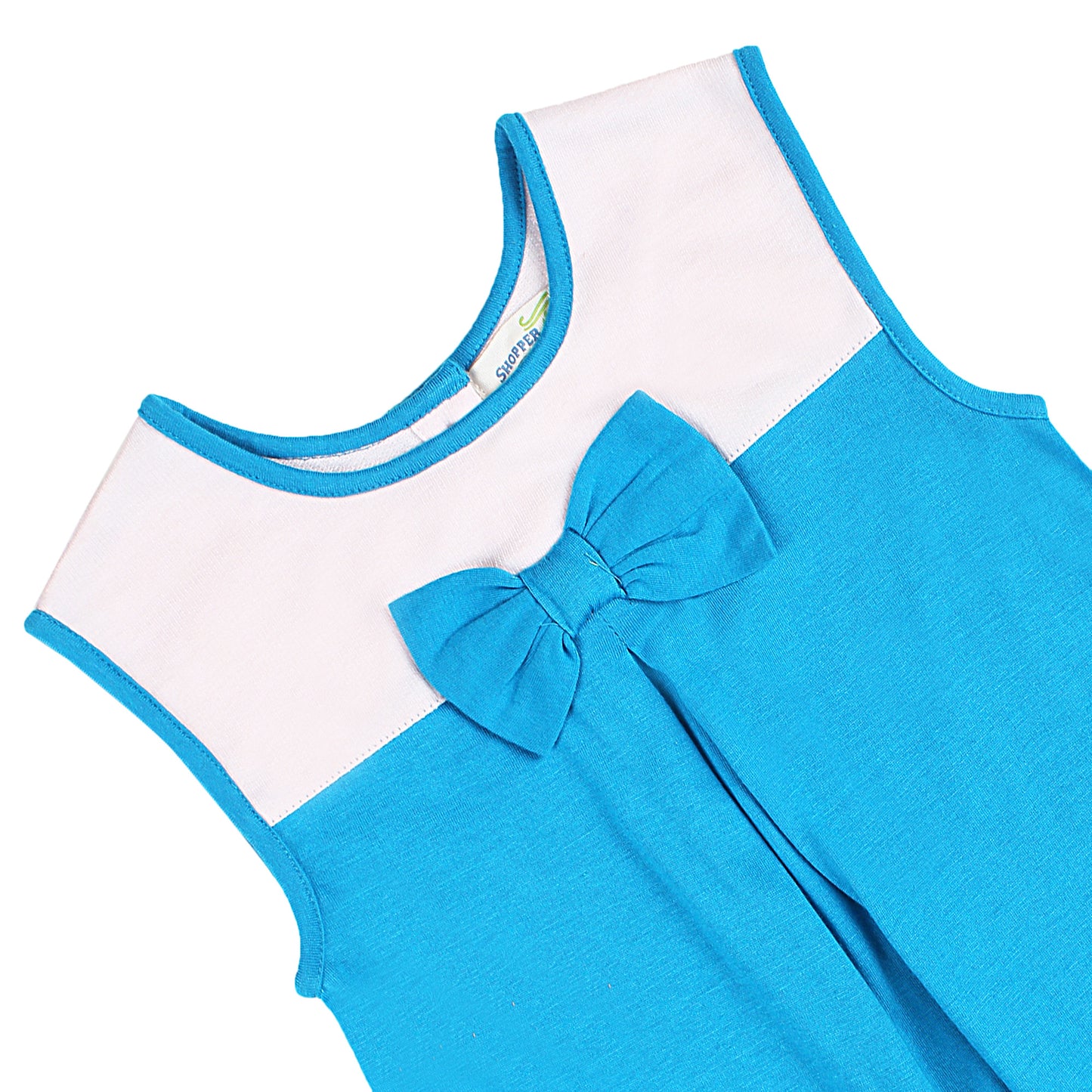 Shoppertree Blue Printed Aline Dress