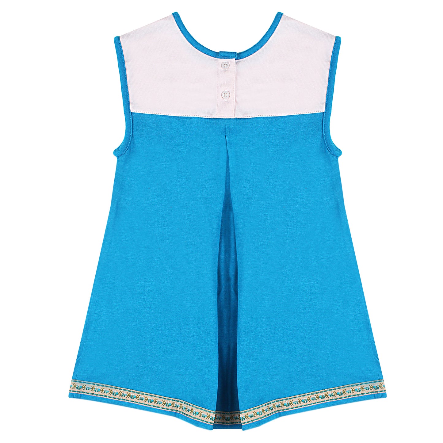 Shoppertree Blue Printed Aline Dress