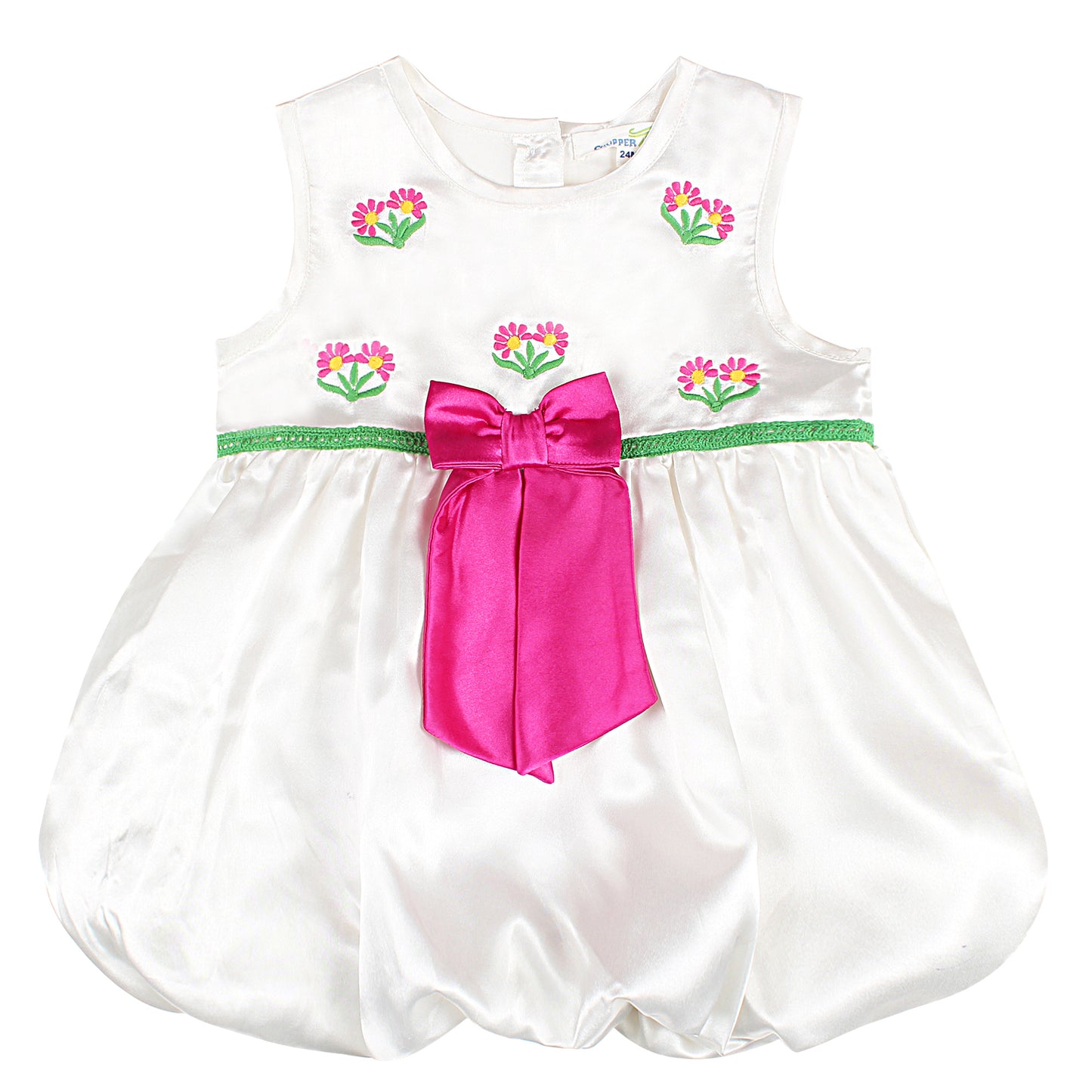 Shoppertree Embroidered cream party wear dress