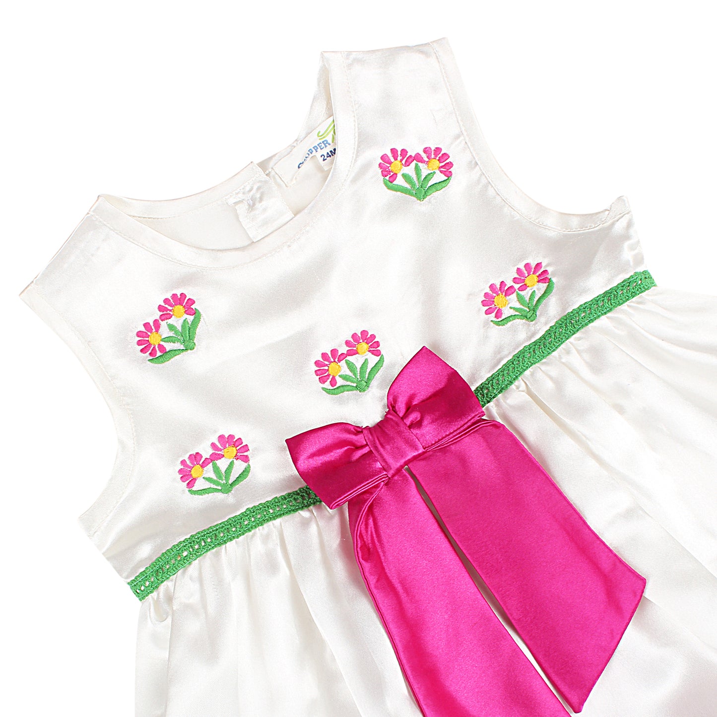 Shoppertree Embroidered cream party wear dress