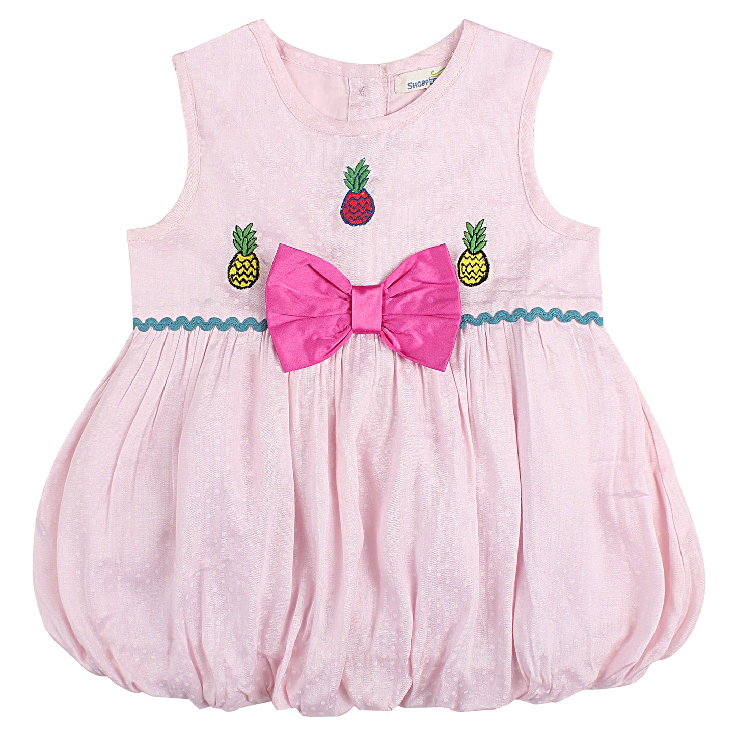 ShoppereTree Baby Pink Balloon Dress For Girl