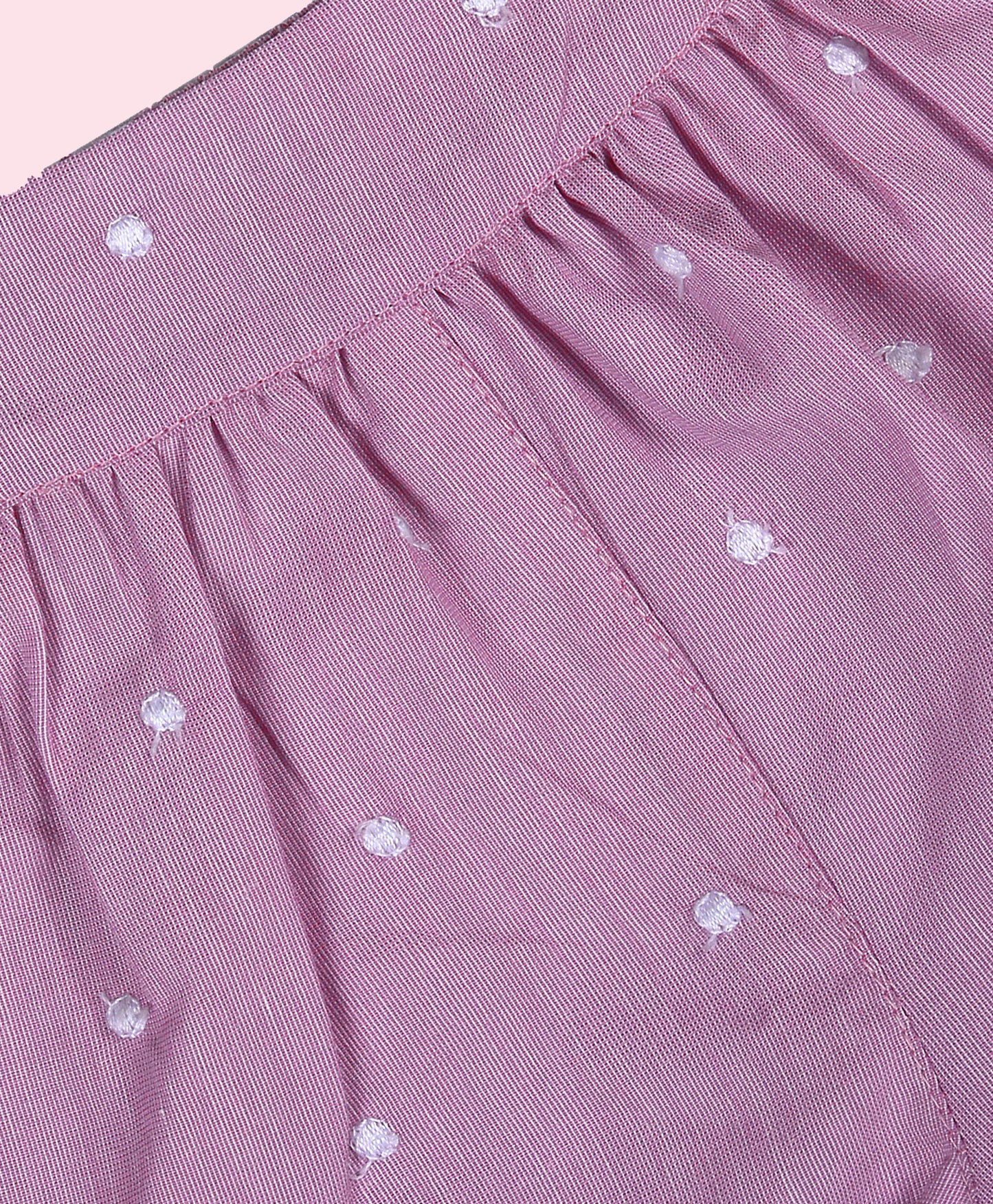 Shoppertree Light Pink Embroidered T-shirt and Short set