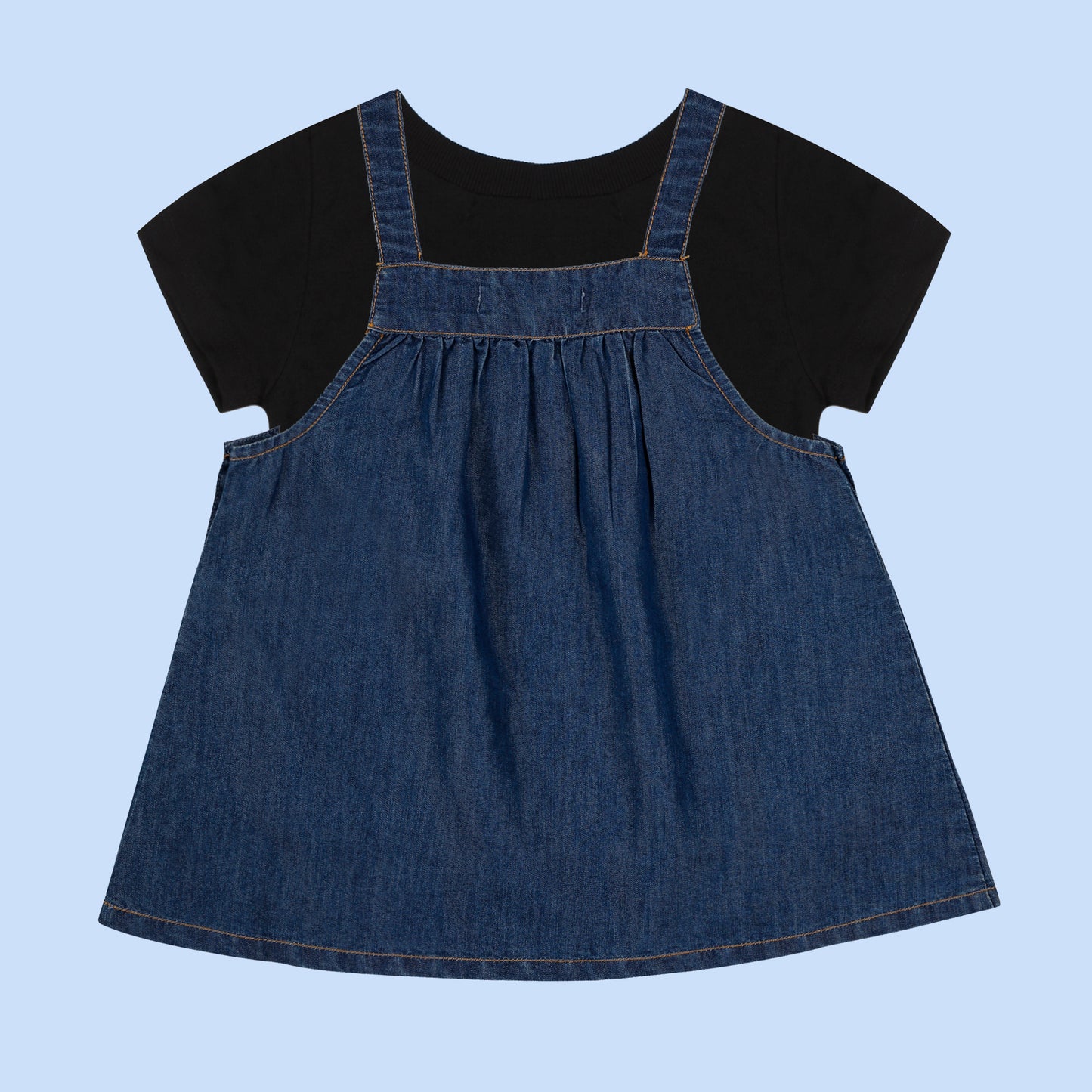Shoppertree Dark blue Denim Dungaree with T-shirt