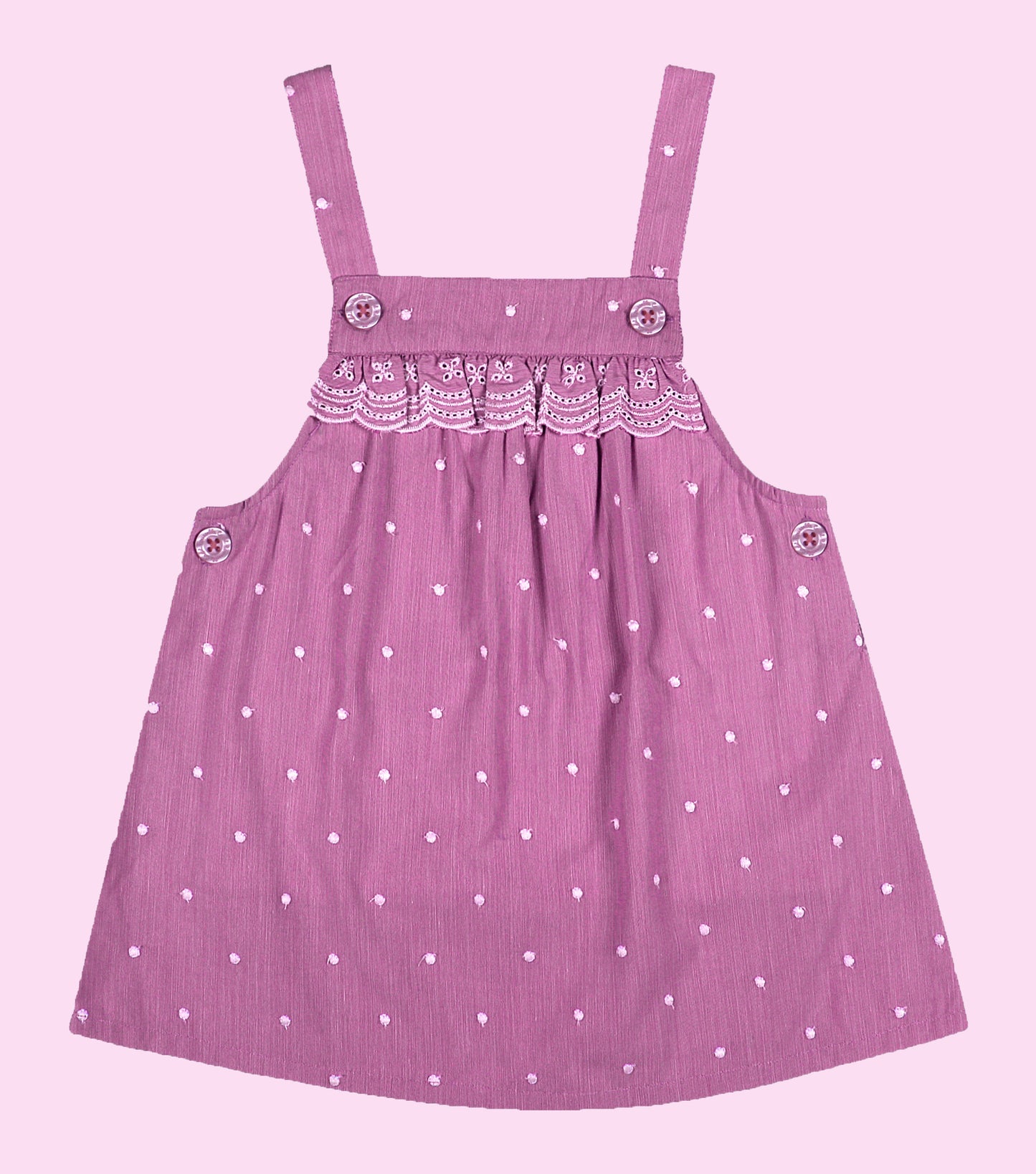 Shoppertree Light Pink Embroidered T-shirt and Dungaree set