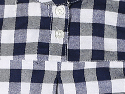 Shoppertree Navy Blue Checkered A-line dress