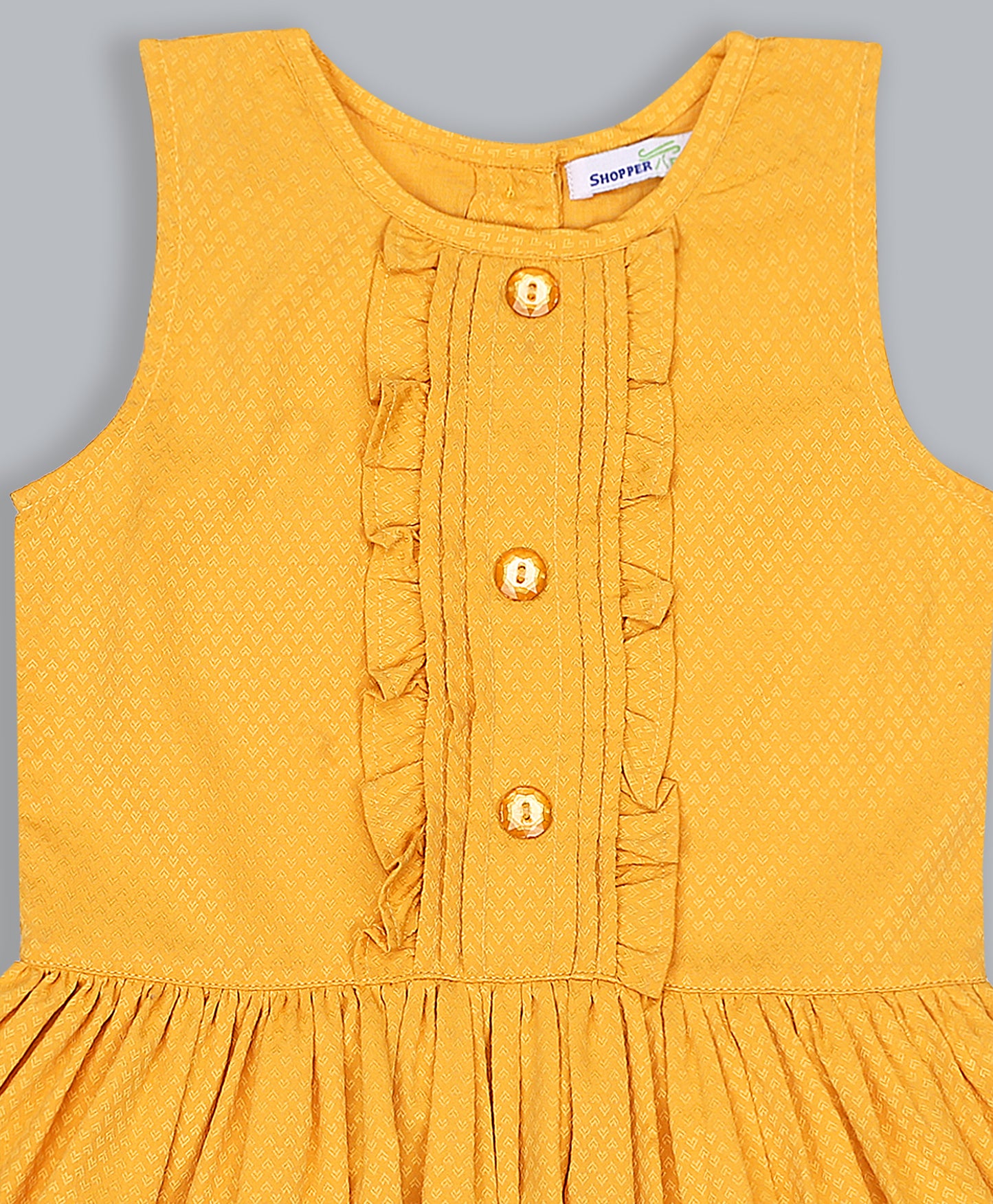 Shoppertree yellow solid dress for girl's