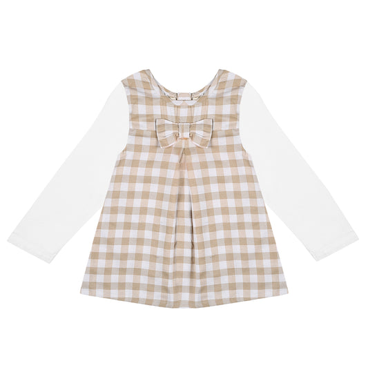 Shoppertree Light Brown Checkered A-line dress