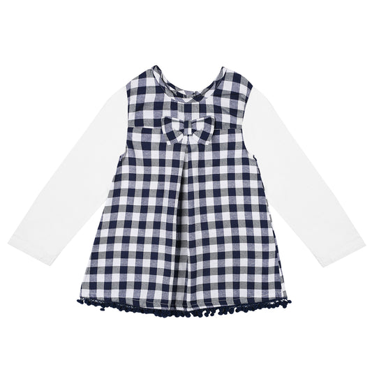 Shoppertree Navy Blue Checkered A-line dress