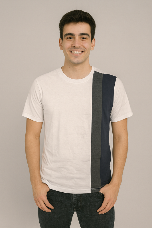 White Cotton Hosiery Round Neck T-shirt