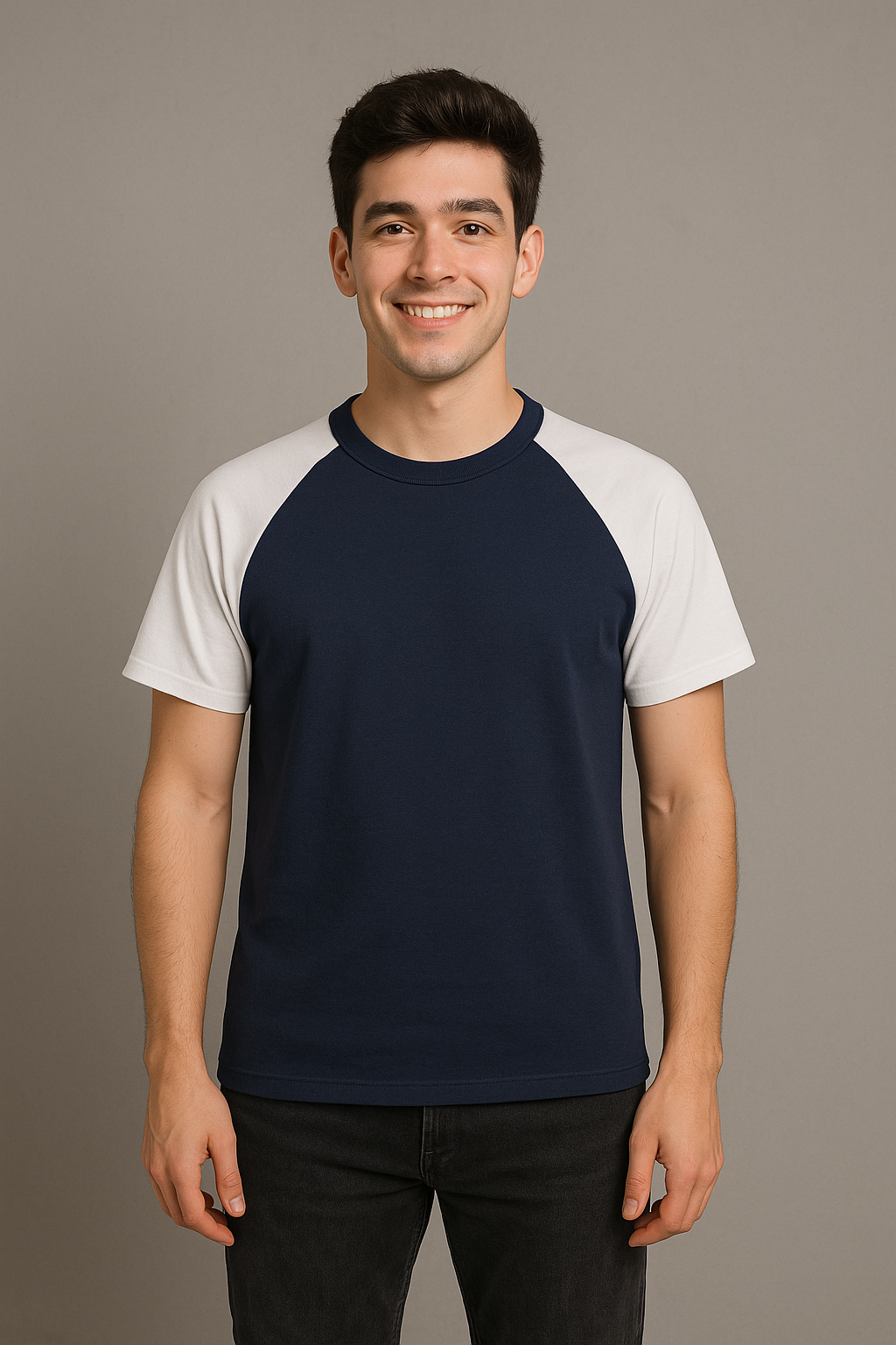Cotton Round Neck T-shirt- Navy Blue