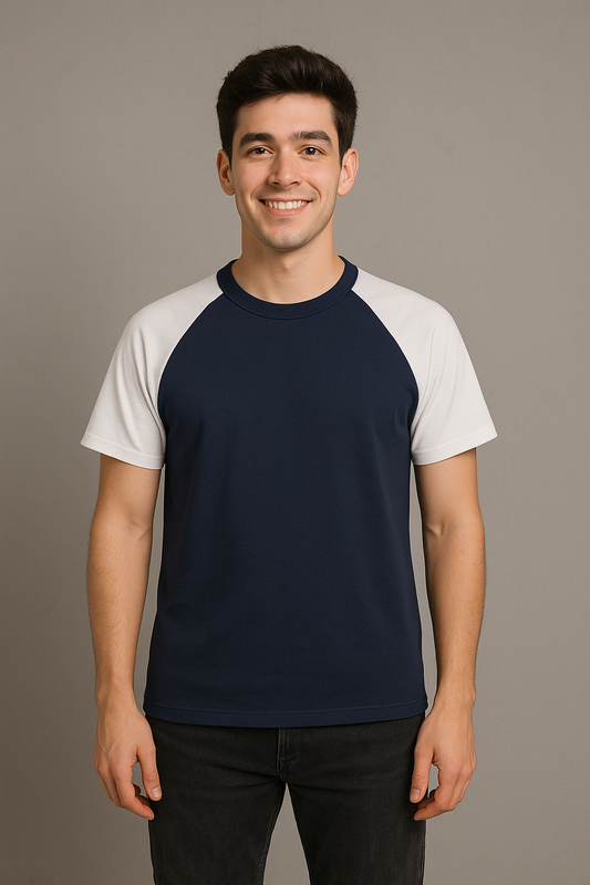 Cotton Round Neck T-shirt- Navy Blue
