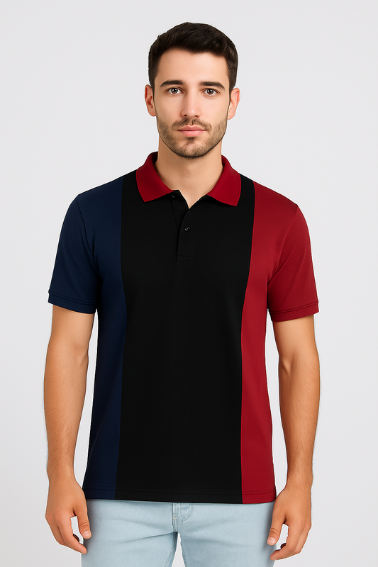 The black base Cotton Matty Polo T-shirt