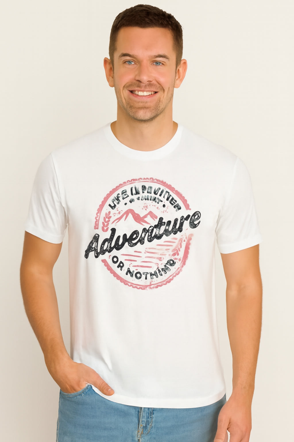 White Cotton Hosiery Round Neck T-shirt