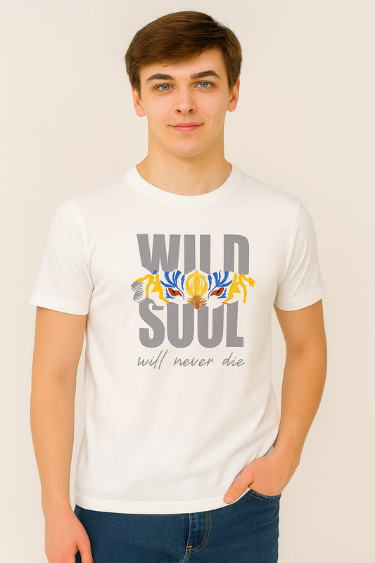 White Cotton Hosiery Round Neck T-shirt