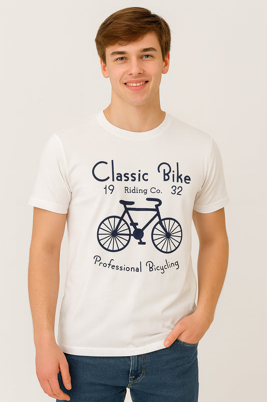 White Cotton Hosiery Round Neck T-shirt