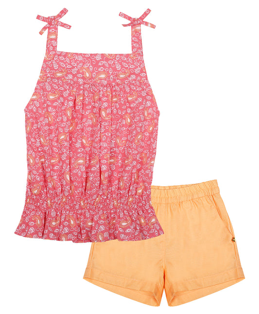 ShopperTree Multicolored Printed Top and Short Set