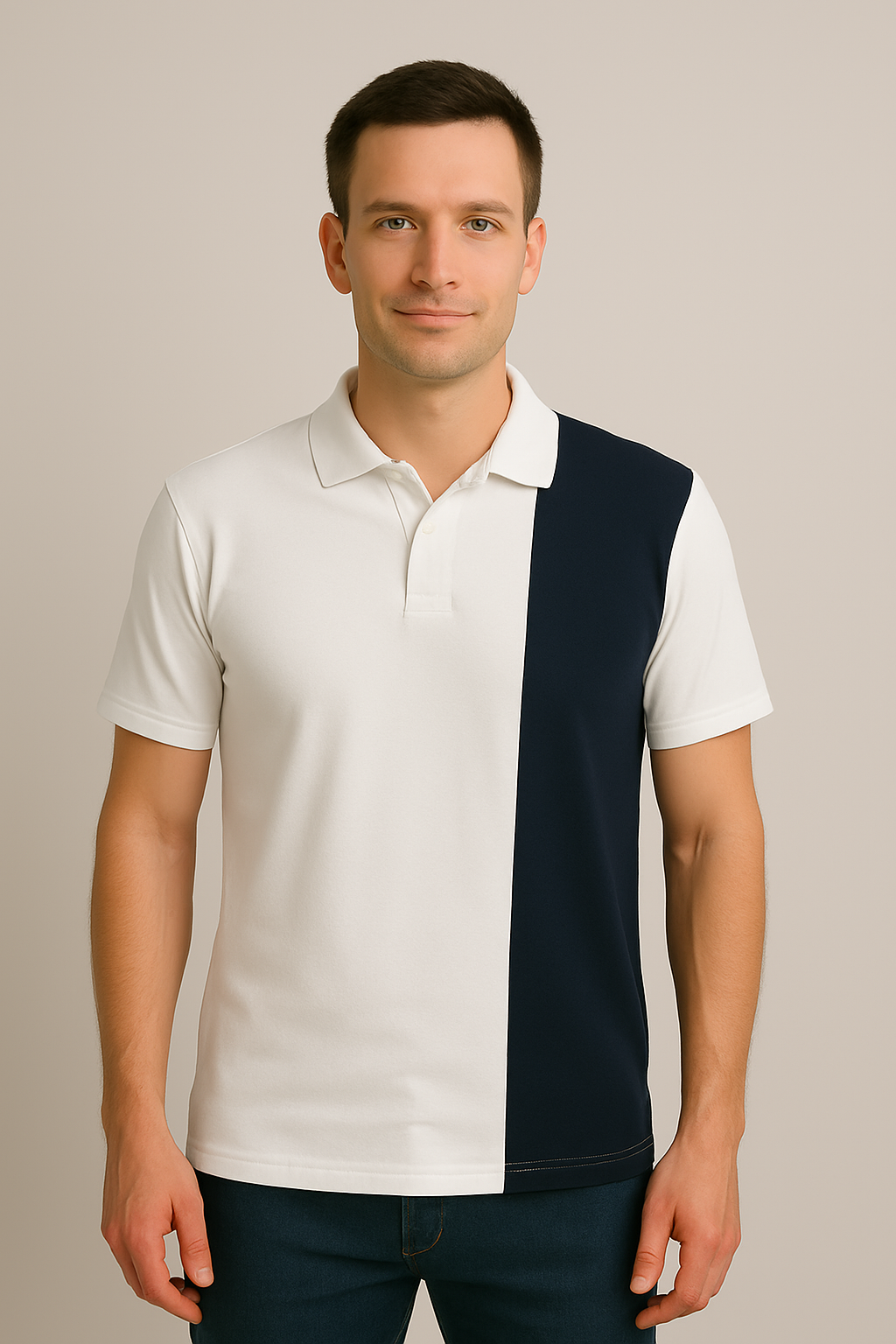 White Cotton Matty Polo T-shirt