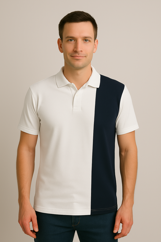 White Cotton Matty Polo T-shirt