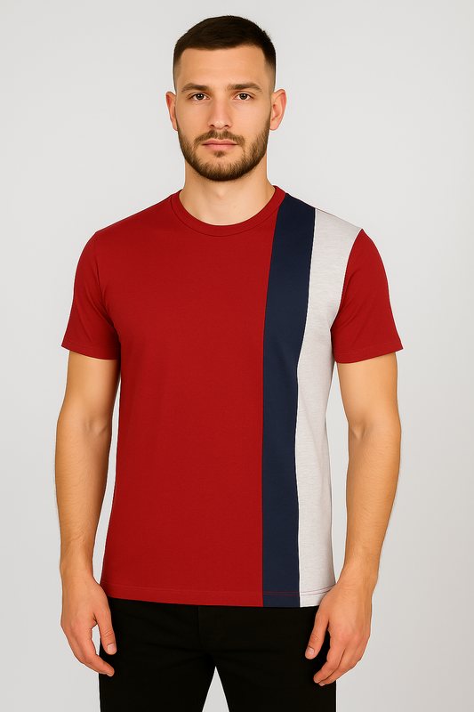 Maroon Cotton Hosiery Round Neck T-shirt