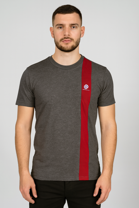 Charcoal grey Cotton Hosiery Round Neck T-shirt