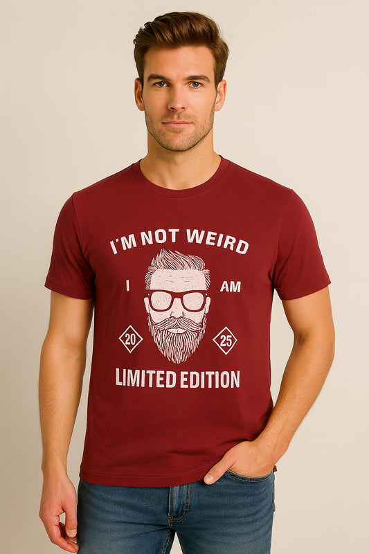 Maroon Cotton Hosiery Round Neck T-shirt