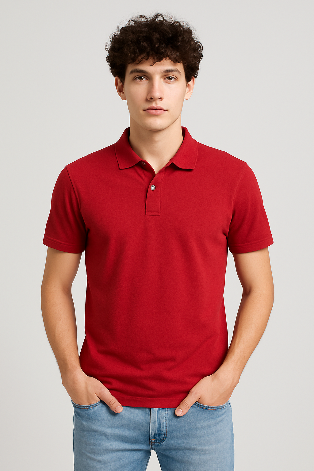 Cotton Matty Polo T-shirt- Maroon