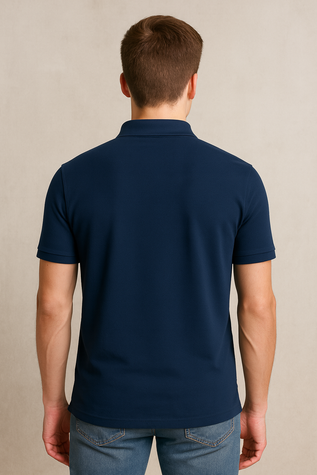 Cotton Matty Polo T-shirt- Navy Blue