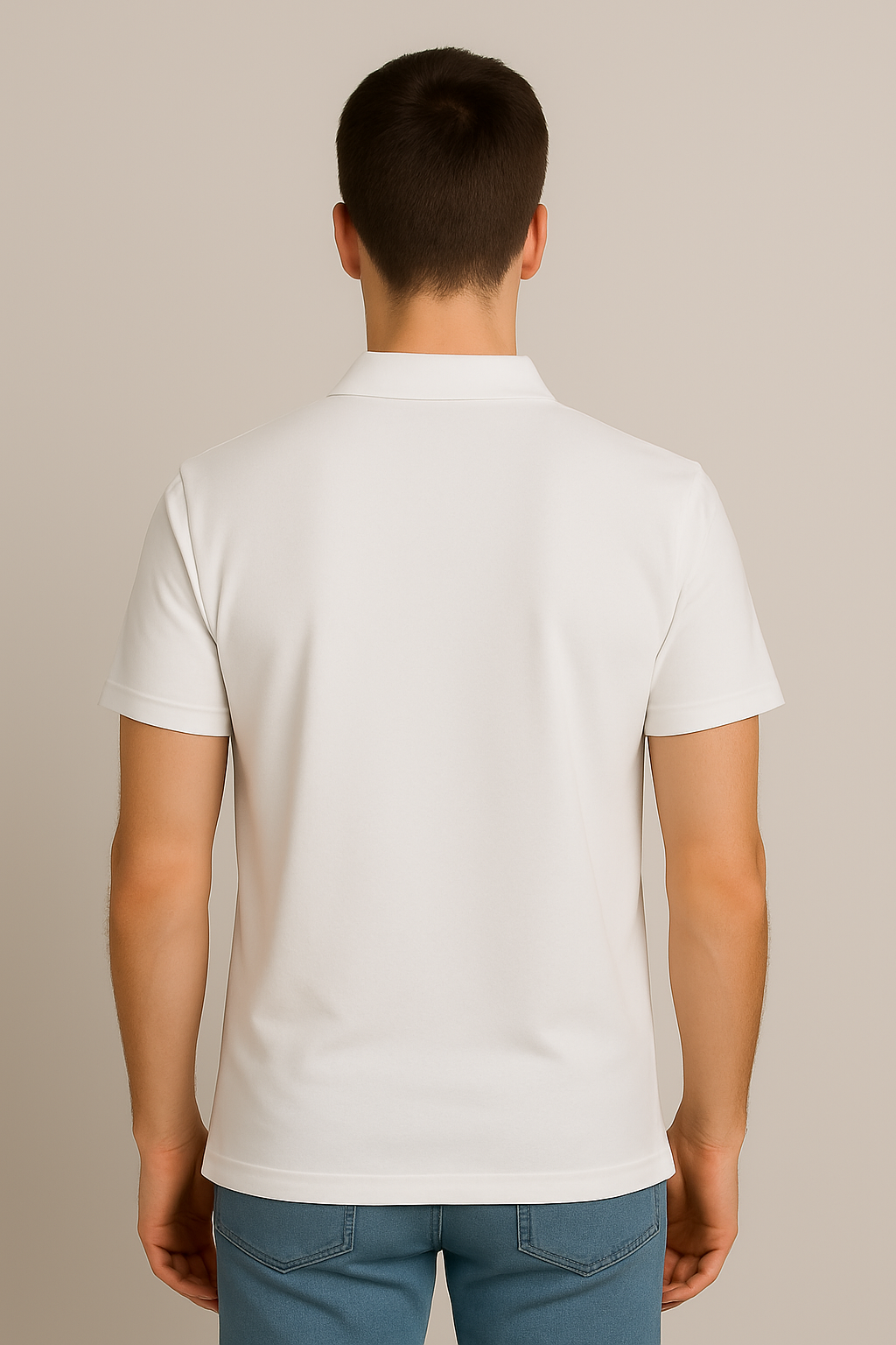 White Cotton Matty Polo T-shirt