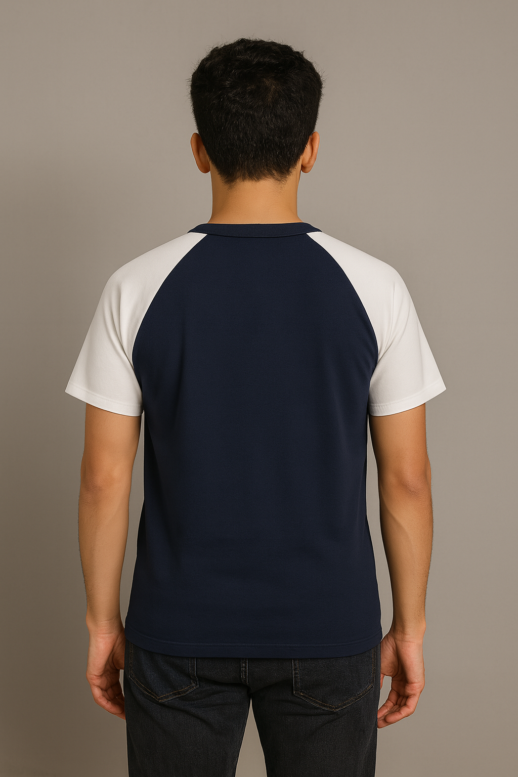 Cotton Round Neck T-shirt- Navy Blue