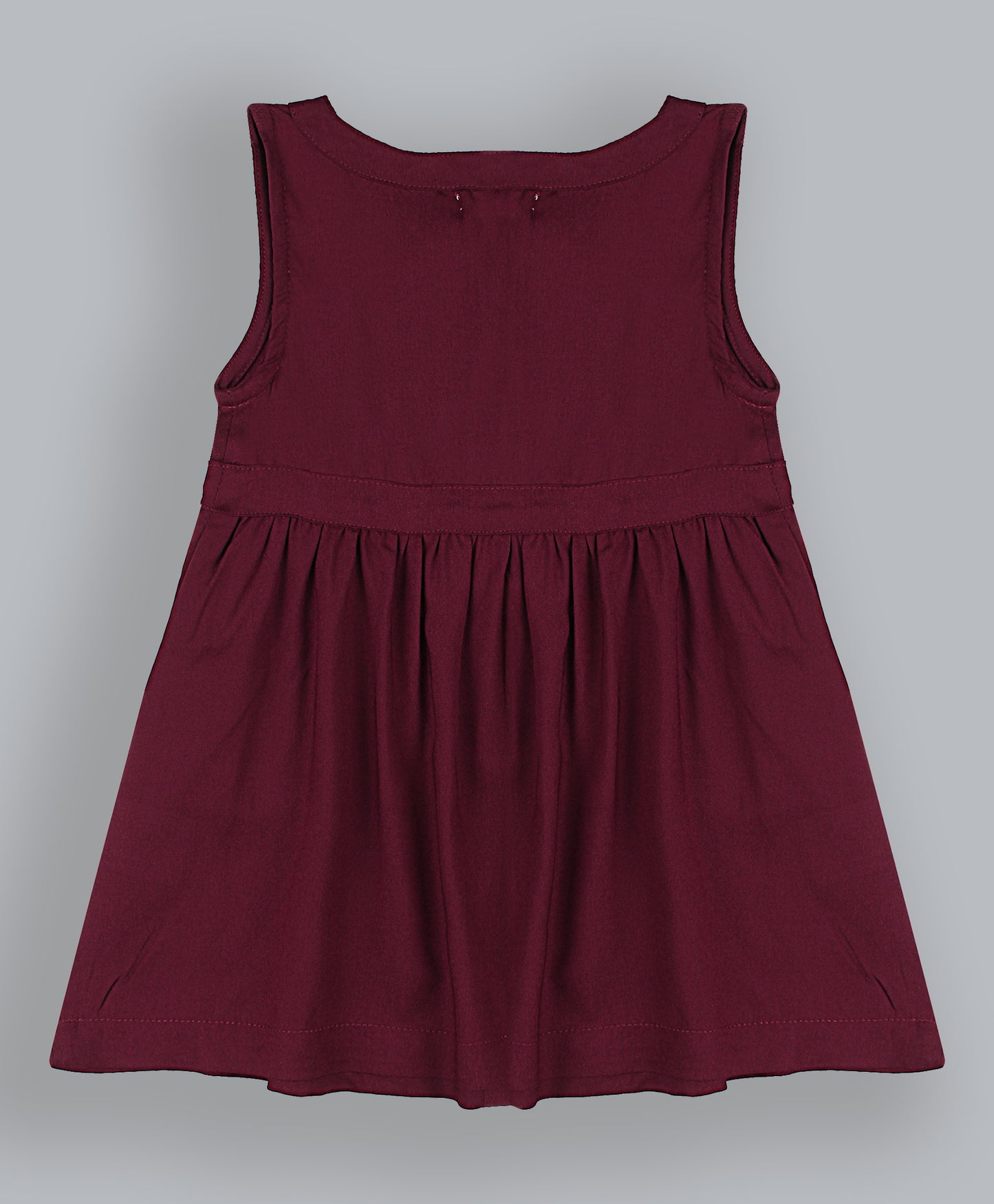 SHOPPERTREE Maroon Rayon Sleeveless Dress –Maroon