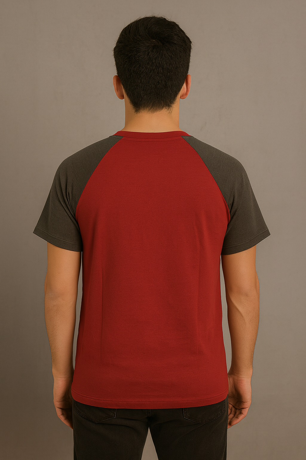 Cotton Round Neck T-shirt- Maroon