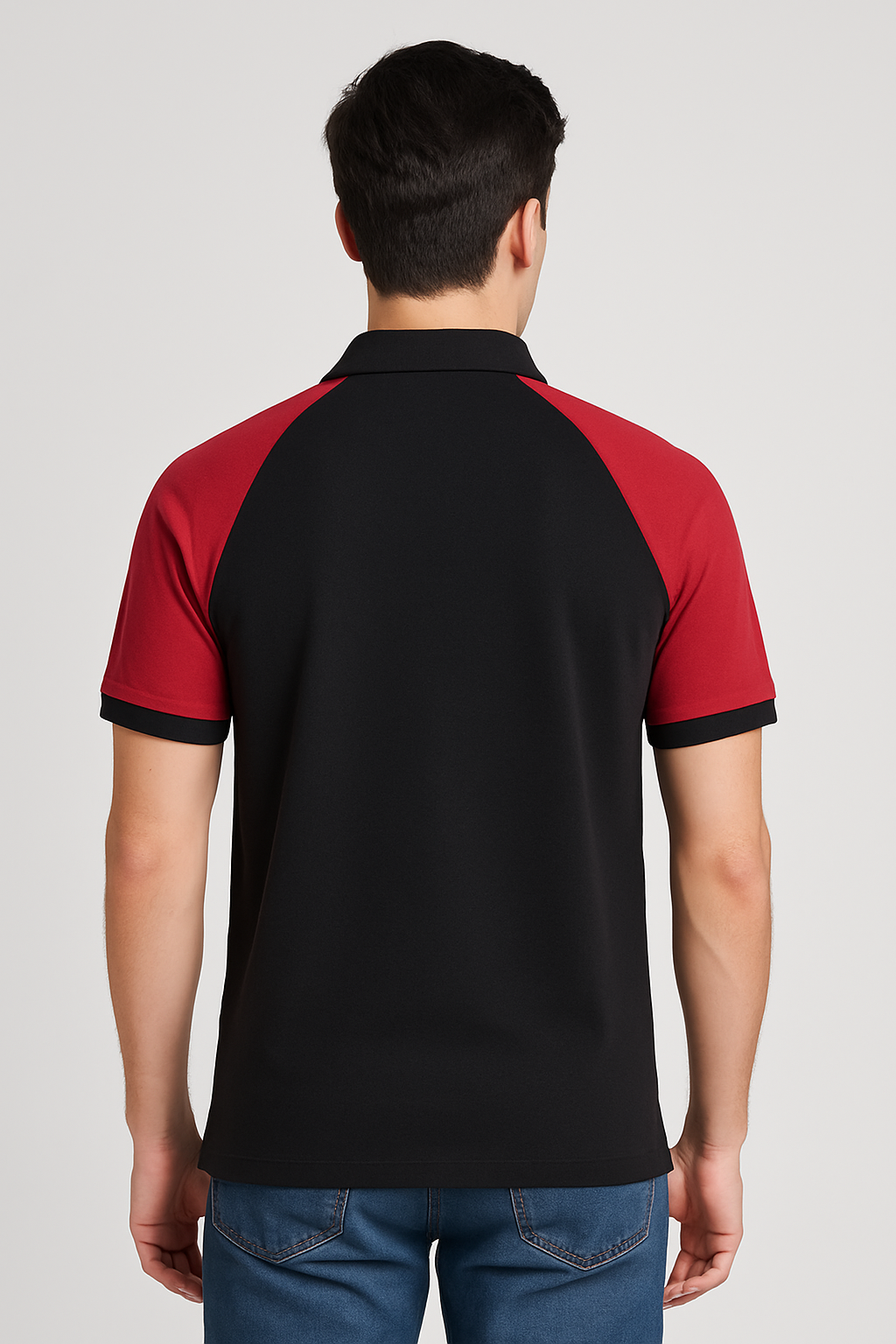 Cotton Matty Polo T-shirt- Black & Maroon