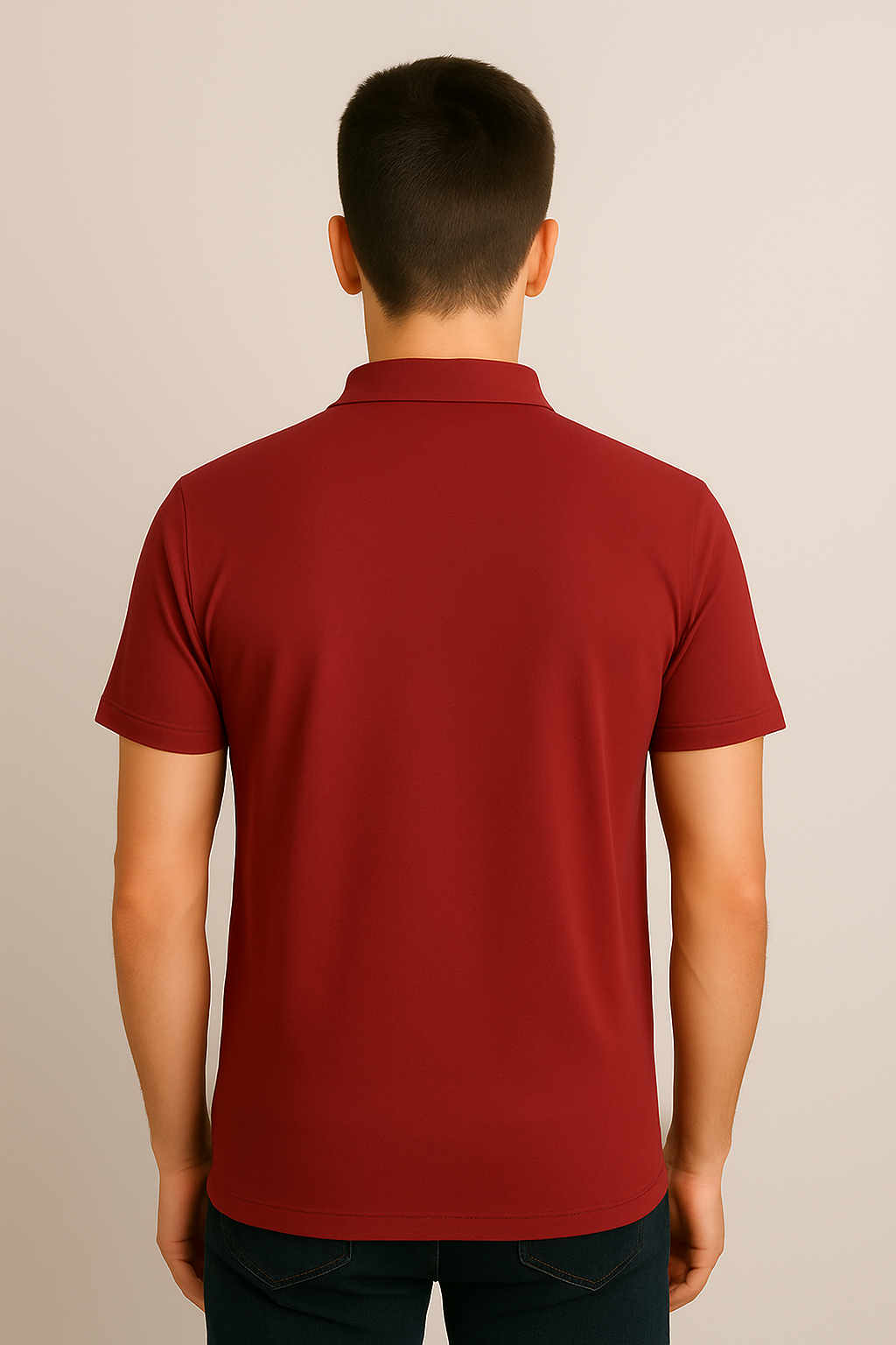 Maroon Cotton Matty Polo T-shirt