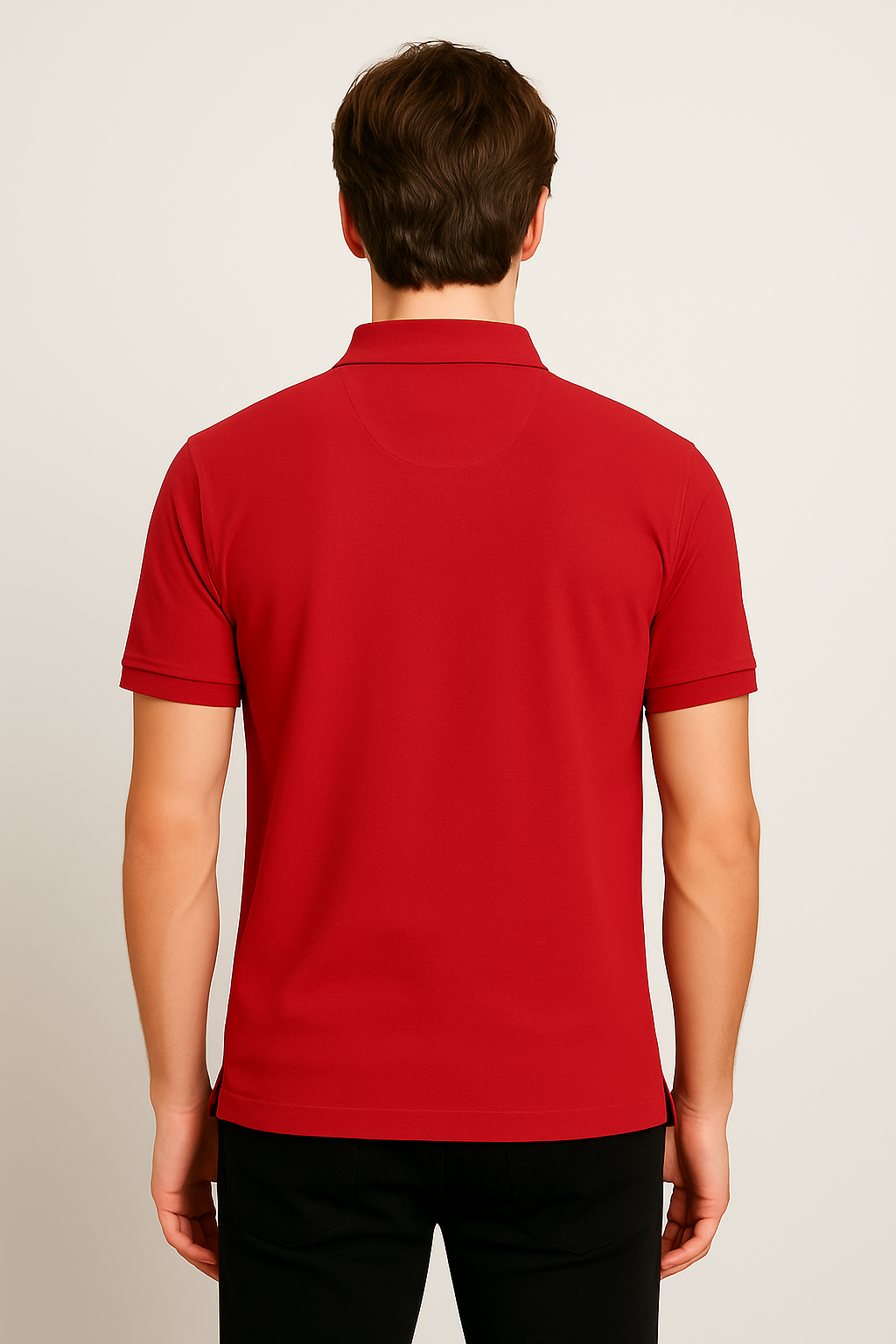 Cotton Matty Polo T-shirt- Maroon & Black