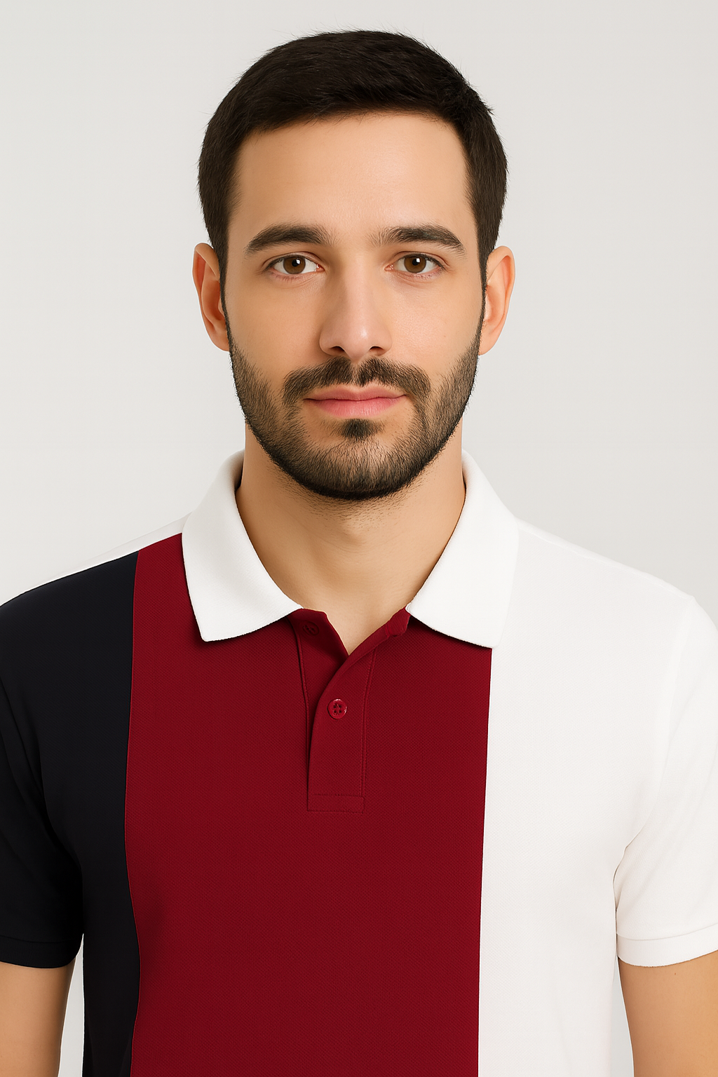 The tri-color cotton matty polo T-shirt
