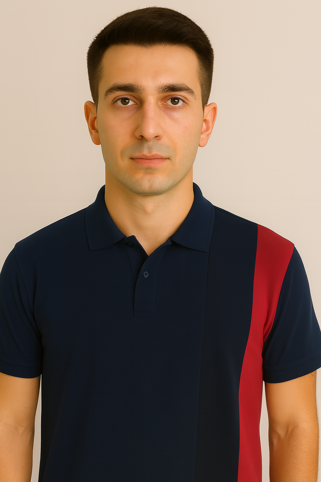 Navy Blue Cotton Matty Polo T-shirt