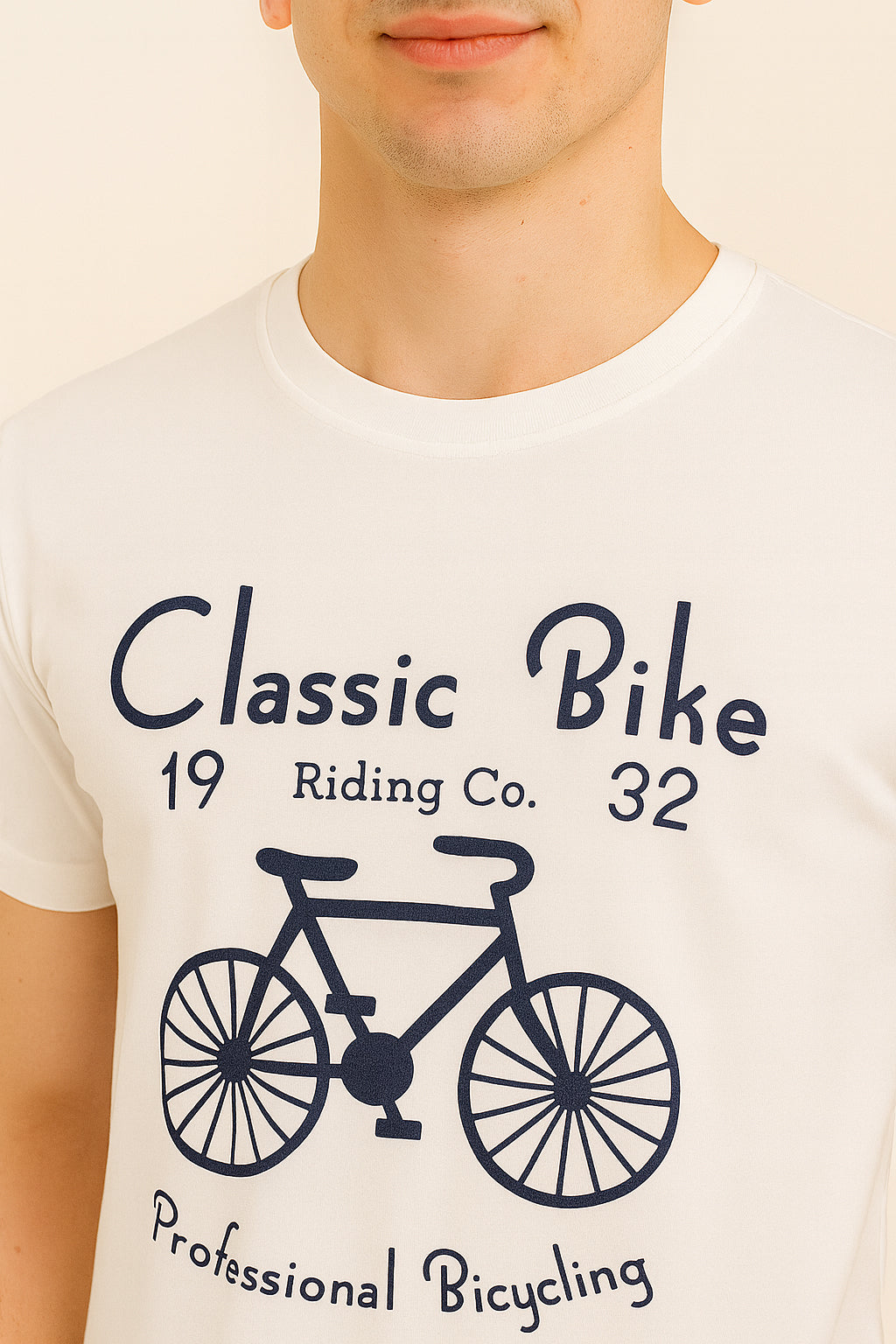 White Cotton Hosiery Round Neck T-shirt